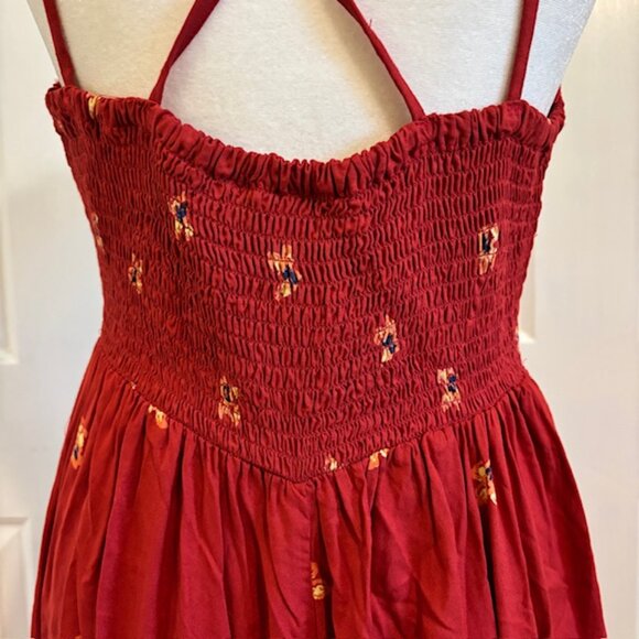 NWT Angie Multicolor Paisley Print Strappy Smocked Wide Leg Jumpsuit Size Large - Picture 8 of 11